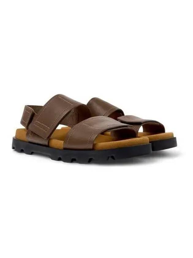 Brutus Leather 2 Strap Sandals Brown - CAMPER - BALAAN 2