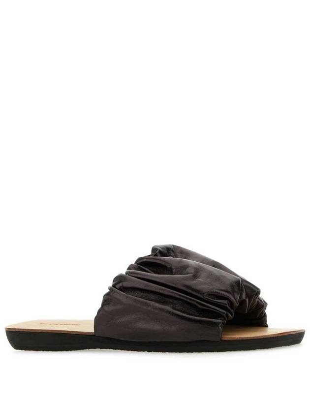 Leather Slippers Black - JIL SANDER - BALAAN 3