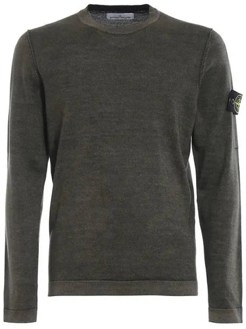 Wappen Round Neck Knit Top Green - STONE ISLAND - BALAAN 1