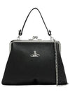 Metal ORB Point Saffiano Tote Bag Black - VIVIENNE WESTWOOD - BALAAN 2