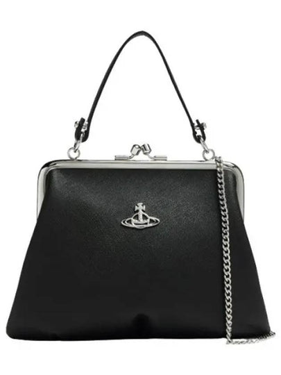 Metal ORB Point Saffiano Tote Bag Black - VIVIENNE WESTWOOD - BALAAN 2