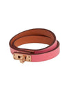 Mini Kelly Double Tour Bracelet Swift Rose Gold - HERMES - BALAAN 3