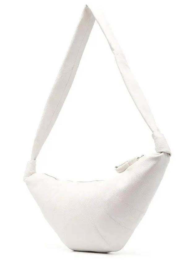 Medium Croissant Soft Grained Leather Crossbody Bag White - LEMAIRE - BALAAN 3