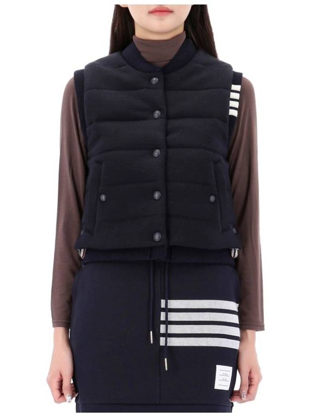 Reversible Merino Wool Vest FKV177A 415 - THOM BROWNE - BALAAN 2