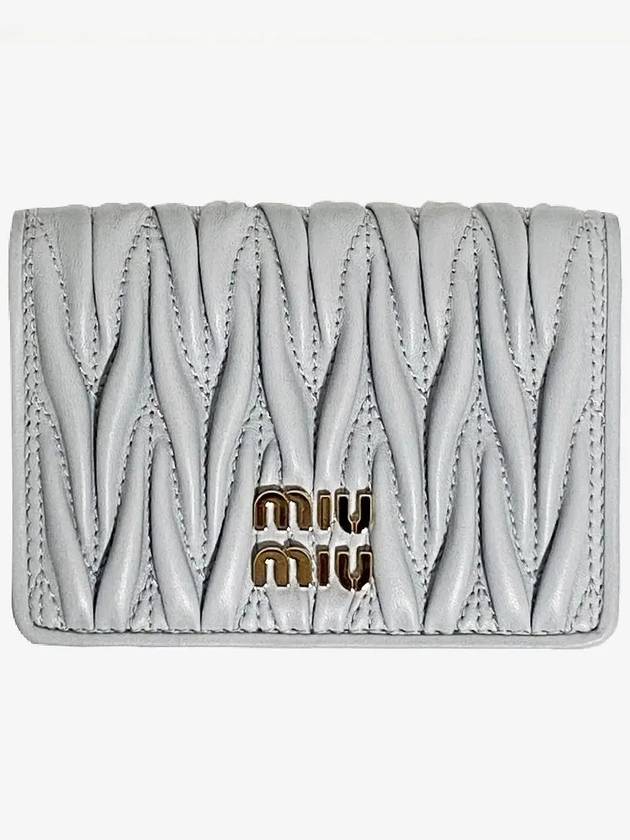 Matelasse Nappa Leather Card Wallet Grey - MIU MIU - BALAAN 3