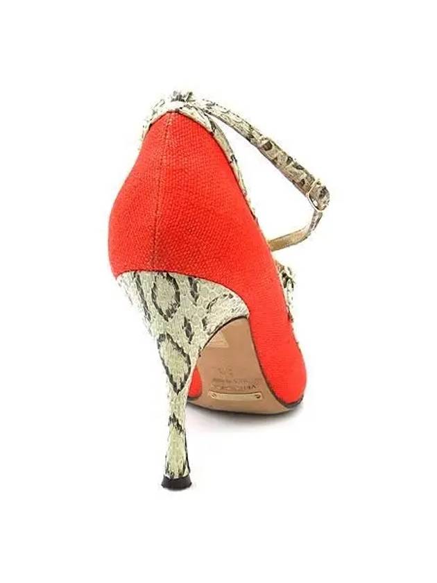 Orange color women s shoes with python decoration - DOLCE&GABBANA - BALAAN 4