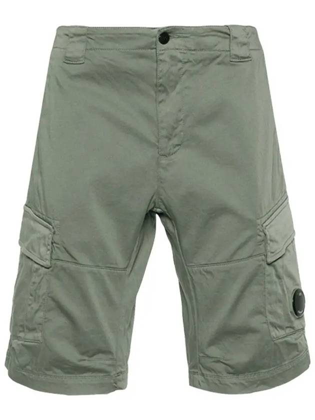 Stretch Satin Cargo Shorts Green - CP COMPANY - BALAAN 3