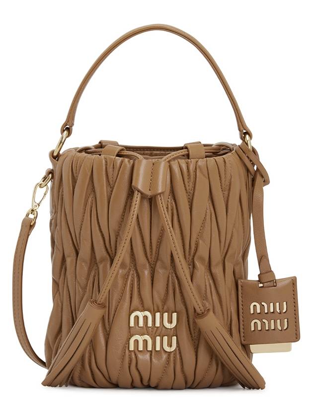 Matelasse Nappa Leather Bucket Bag Brown - MIU MIU - BALAAN 2