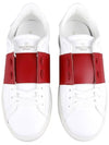 Red Strap Low Top Sneakers White - VALENTINO - BALAAN 3
