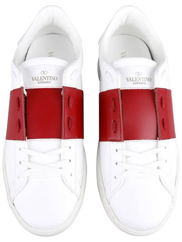 Red Strap Low Top Sneakers White - VALENTINO - BALAAN 3