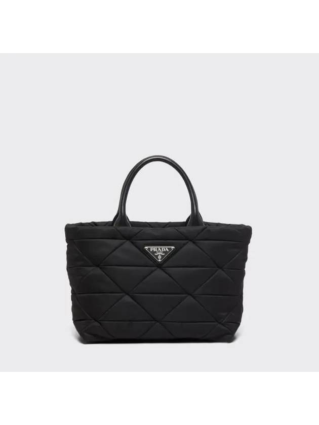 Small Re-Nylon Padded Tote Bag Black - PRADA - BALAAN 1