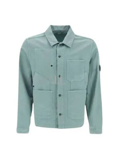 Cotton Linen Over Long Sleeve Shirt Green - CP COMPANY - BALAAN 2