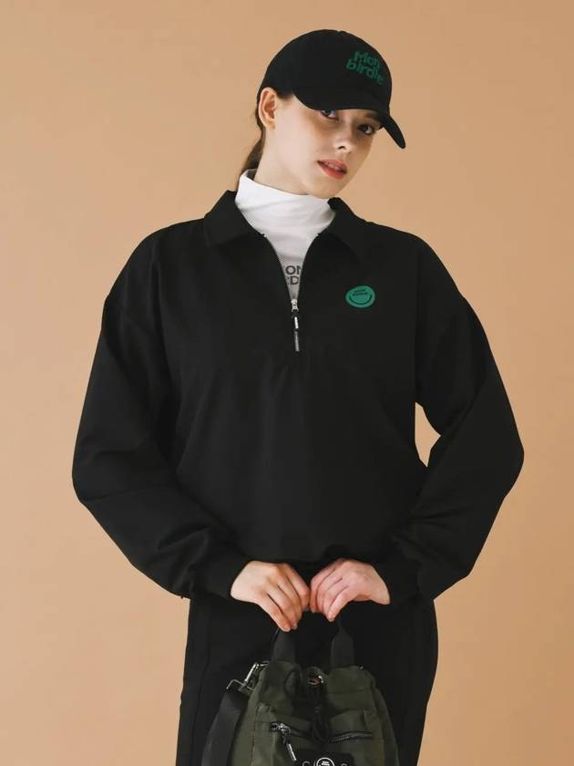 Windproof nylon long sleeve anorak BLACK - MONBIRDIE GOLF - BALAAN 2