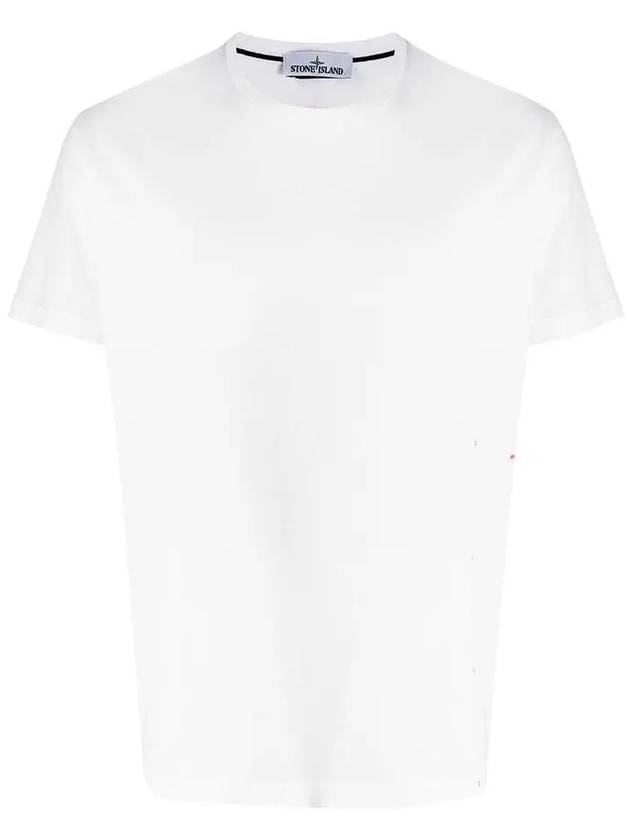 Men's Side Graphic Print Short Sleeve T-Shirt White - STONE ISLAND - BALAAN 2