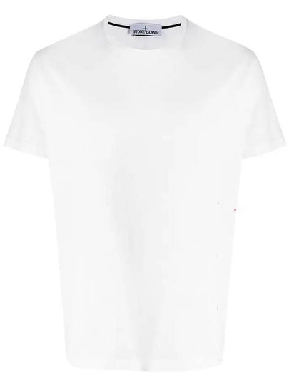 Men's Side Graphic Print Short Sleeve T-Shirt White - STONE ISLAND - BALAAN 2