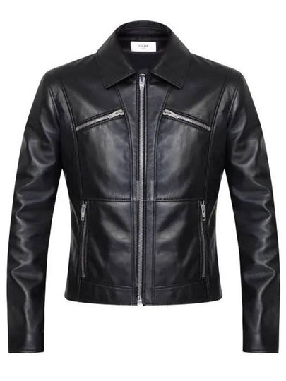 Leather Blouson Jacket Black - CELINE - BALAAN 2