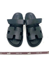 Chypre Sandals Slippers Black Noir H222100Z - HERMES - BALAAN 1