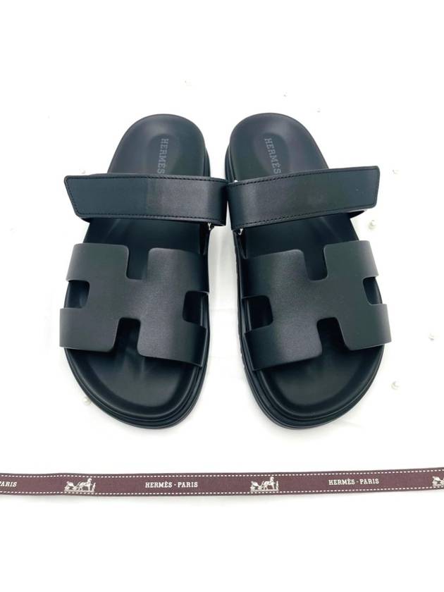 Chypre Calfskin Sandals Black - HERMES - BALAAN 2