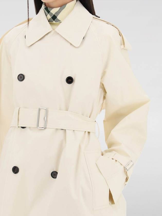 Short Gabardine Trench Coat Ivory - BURBERRY - BALAAN 4