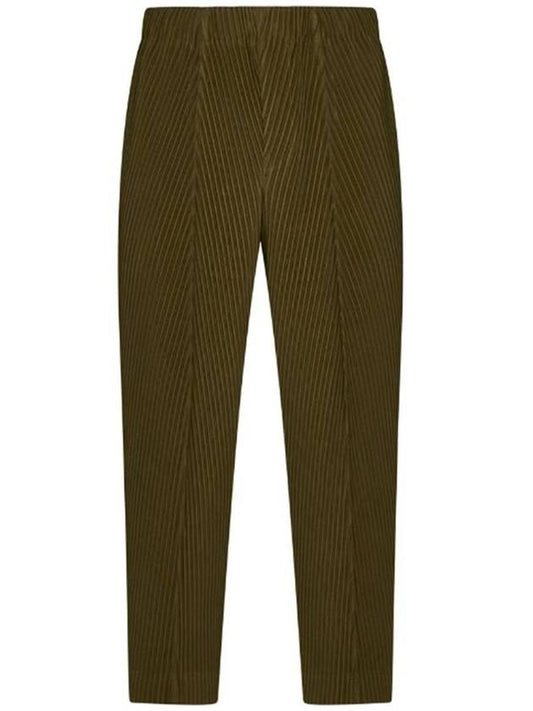 Pleats Bottoms Straight Pants Khaki - ISSEY MIYAKE - BALAAN 2