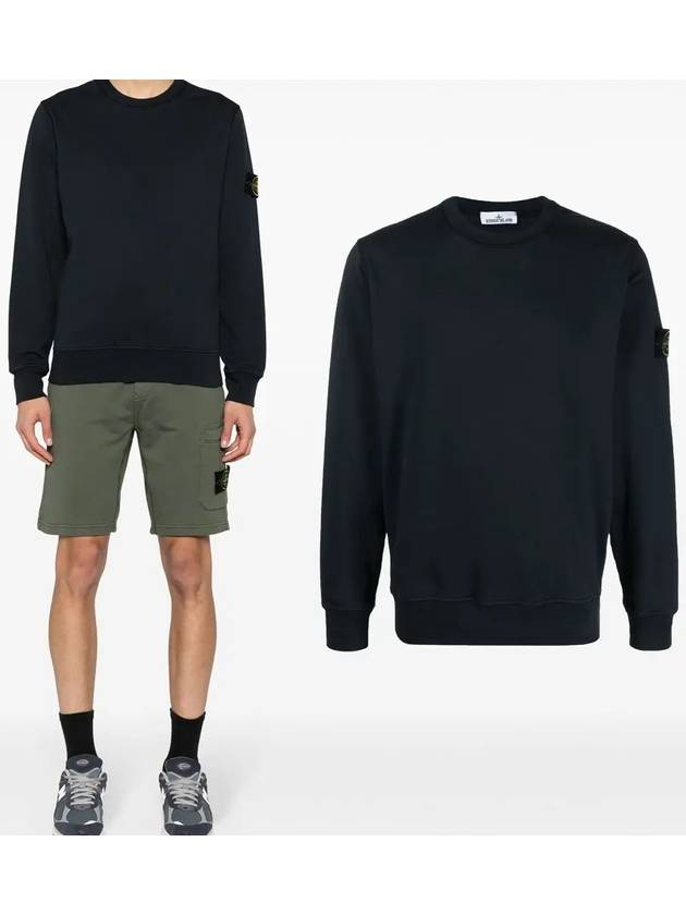 Wappen Patch Garment Dyed Sweatshirt Navy - STONE ISLAND - BALAAN 2