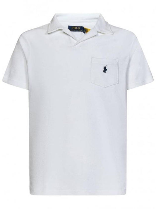 Men's Terry Short Sleeve Polo Shirt White - POLO RALPH LAUREN - BALAAN 1