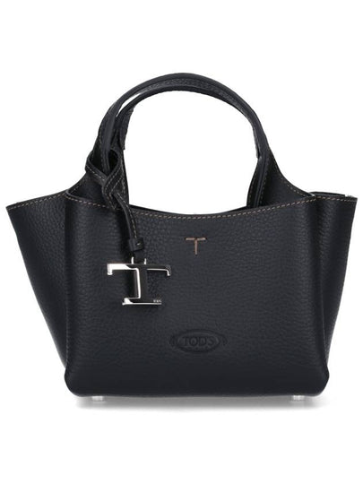 Micro Leather Tote Bag Black - TOD'S - BALAAN 2