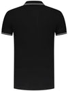 Stretch Cotton Pique Short Sleeve Polo Shirt Black - STONE ISLAND - BALAAN 3