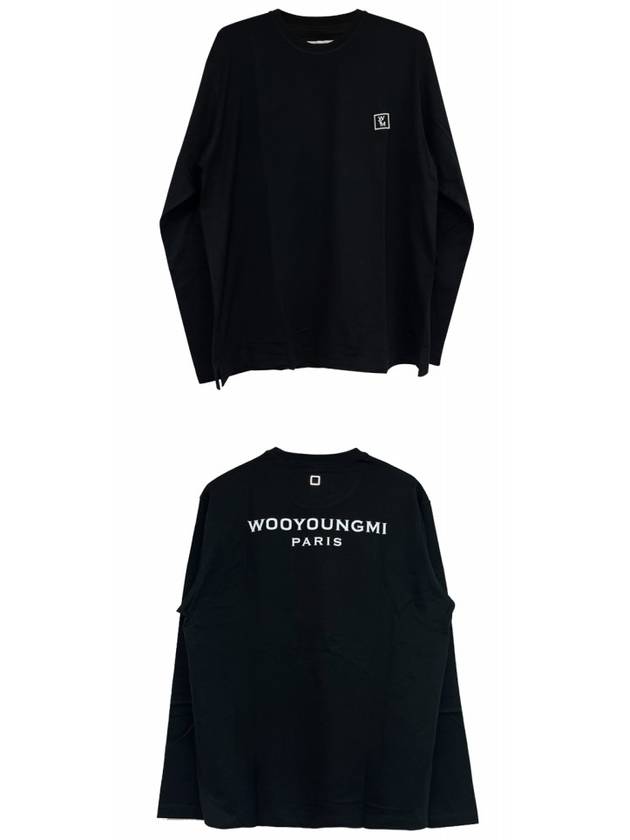 Cotton Back Logo Long Sleeve T-Shirt Black - WOOYOUNGMI - BALAAN 5