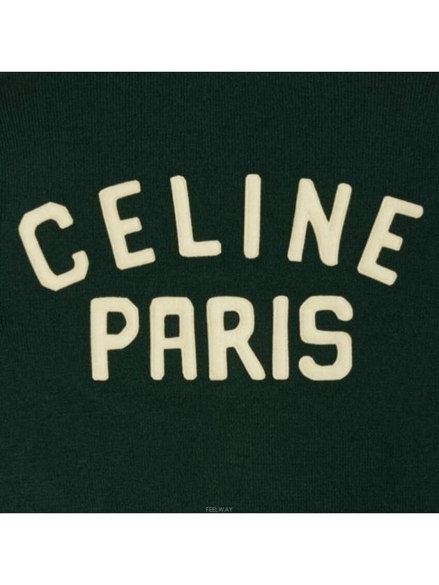 Paris Logo Patch Wool Cardigan Forest - CELINE - BALAAN 6