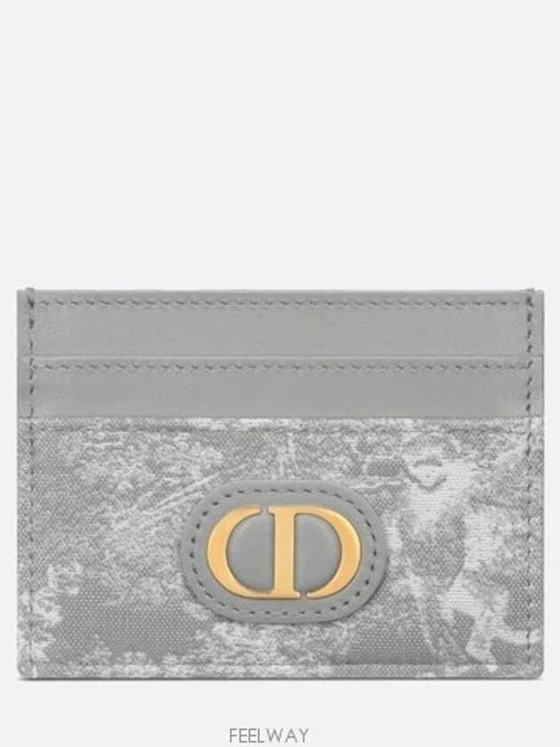 30 Montaigne Freesia Card Wallet Gray - DIOR - BALAAN 1