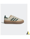 Women's Gazelle Bold Low Top Sneakers Cream White Green - ADIDAS - BALAAN 2