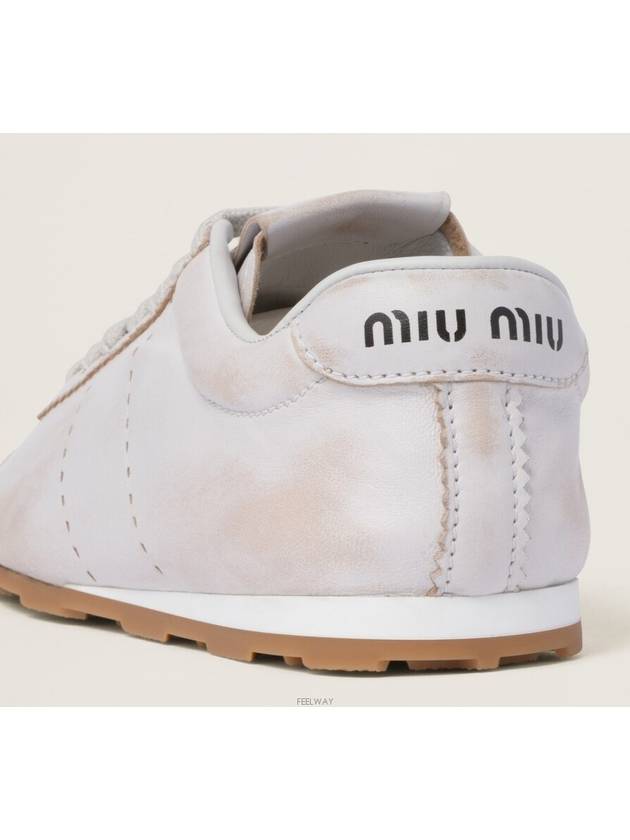 Bleached Nappa Leather Low Top Sneakers White - MIU MIU - BALAAN 6