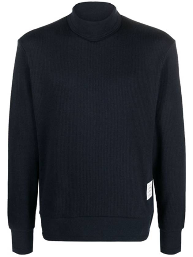 Thermal Rib Ottoman Stripe Turtleneck Navy - THOM BROWNE - BALAAN 2