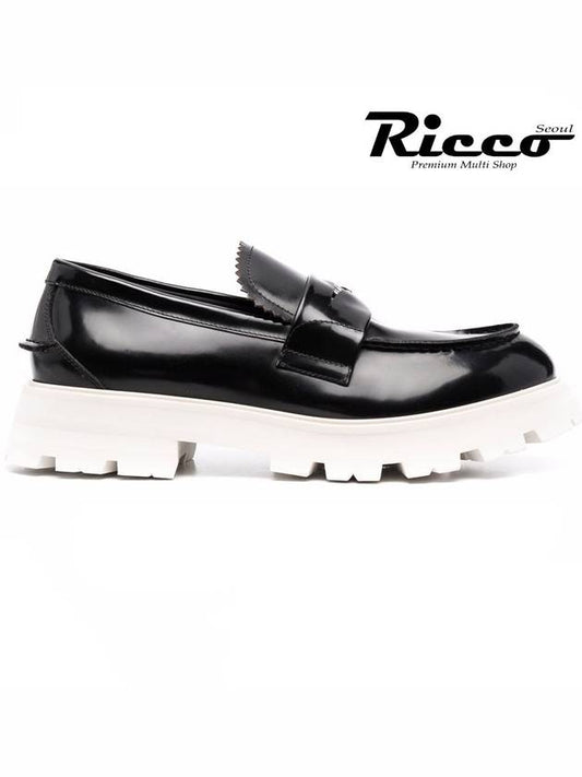 Penny Contrast Sole Loafer White Black - ALEXANDER MCQUEEN - BALAAN 2