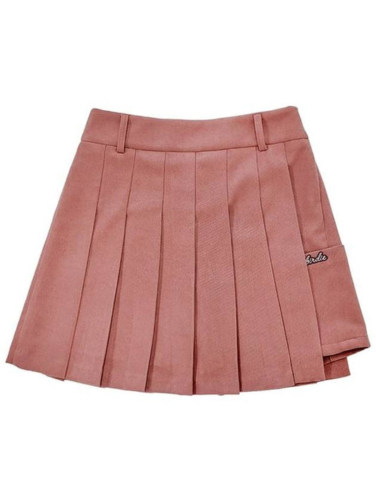 Warm Pocket Pleats Peach Brushed Pleated Skirt PINK - MONBIRDIE GOLF - BALAAN 1