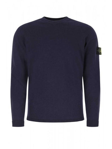 Wappen Patch Crew Neck Knit Top Dark Navy - STONE ISLAND - BALAAN 1