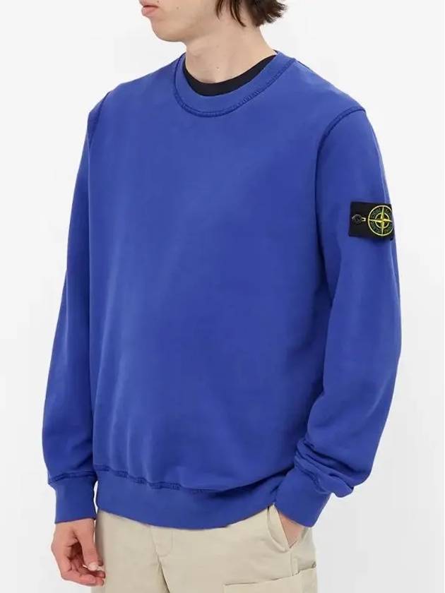 Wappen Patch Crewneck Sweatshirt Blue - STONE ISLAND - BALAAN 4