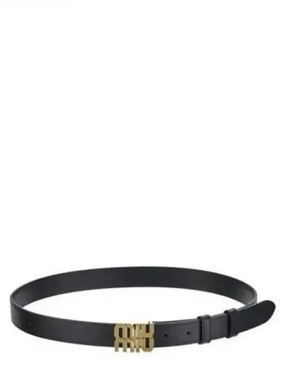 Logo Buckle Leather Belt Black - MIU MIU - BALAAN 2