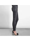 Women's Biker Zipper Detail Skinny Jeans Black - BALMAIN - BALAAN.