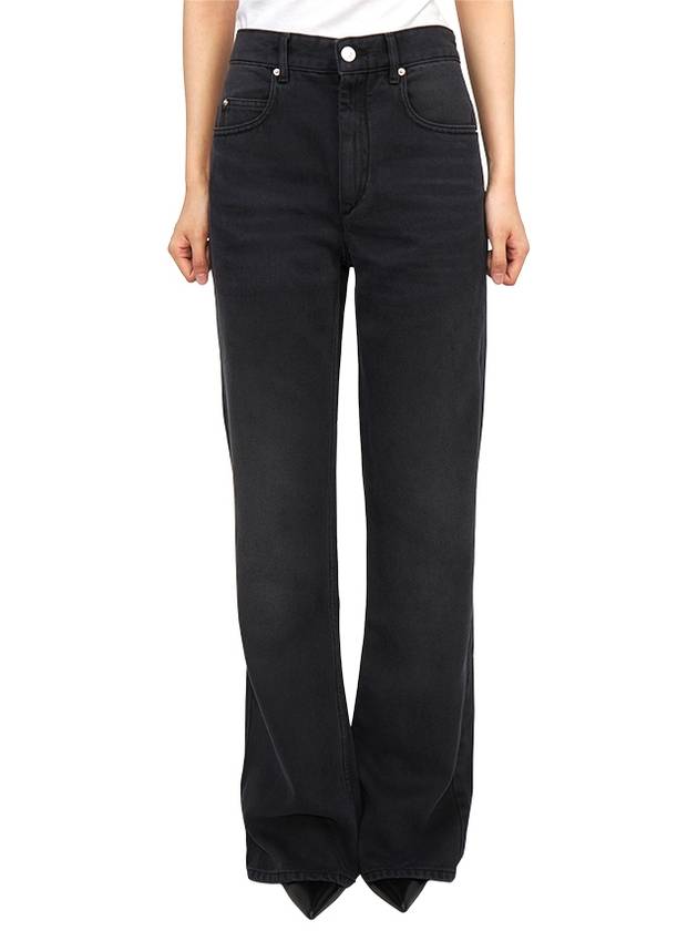 Belvira High Rise Bootcut Jeans Black - ISABEL MARANT - BALAAN 4