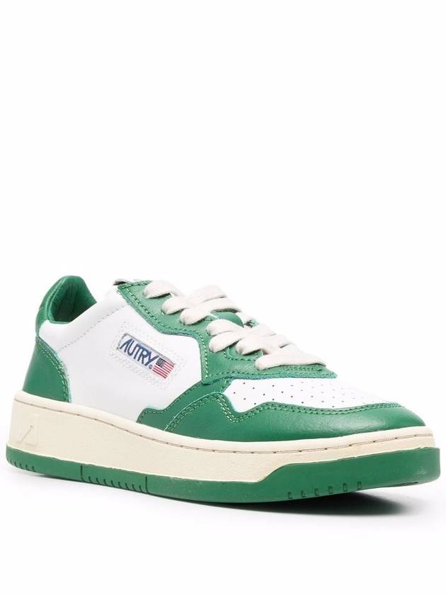 Women's Medalist Green Tab Leather Low Top Sneakers White - AUTRY - BALAAN 3