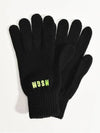 MSGM 3341MDN02 logo embroidered fur gloves black - MSGM - BALAAN 3