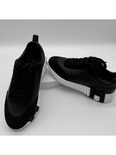 Bouncing Leather Low Top Sneakers Black - HERMES - BALAAN 2