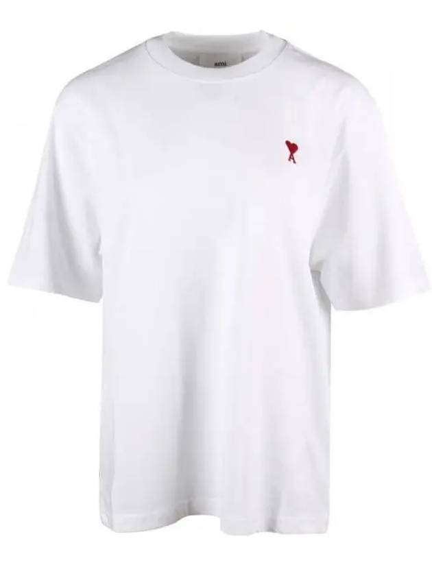 Small Heart Logo Boxy Fit Short Sleeve T-Shirt White - AMI - BALAAN 2