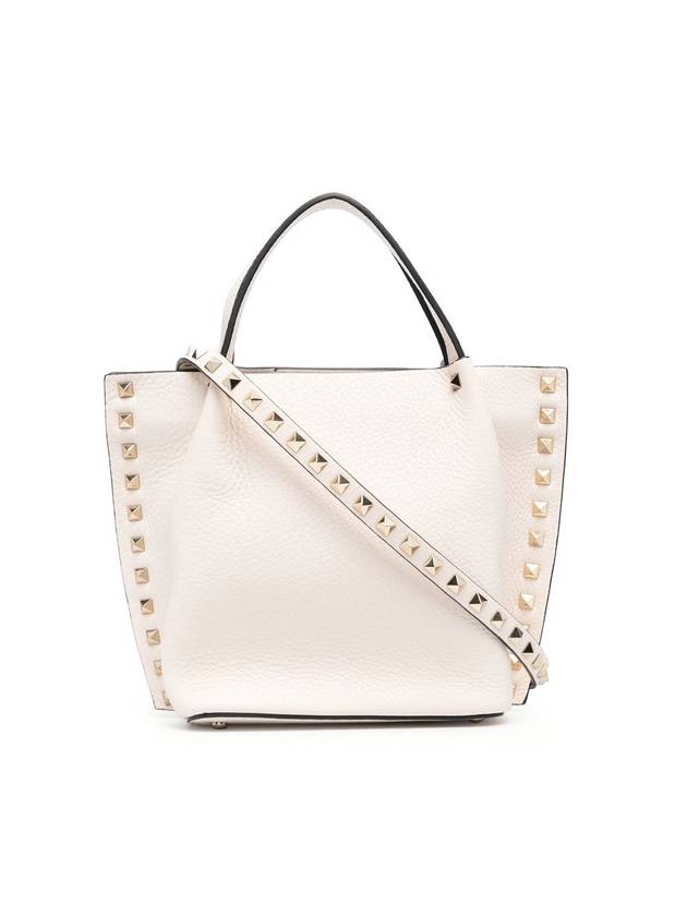 Rockstud Strap Tote Bag Ivory - VALENTINO - BALAAN 1