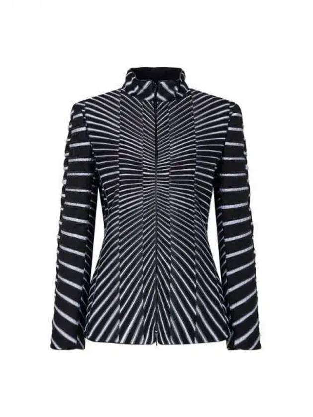 Women s Shining Stripe High Neck Jacket Black 271984 - GIORGIO ARMANI - BALAAN 1