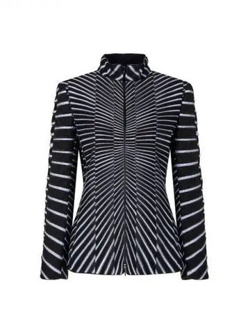 Women s Shining Stripe High Neck Jacket Black 271984 - GIORGIO ARMANI - BALAAN 1