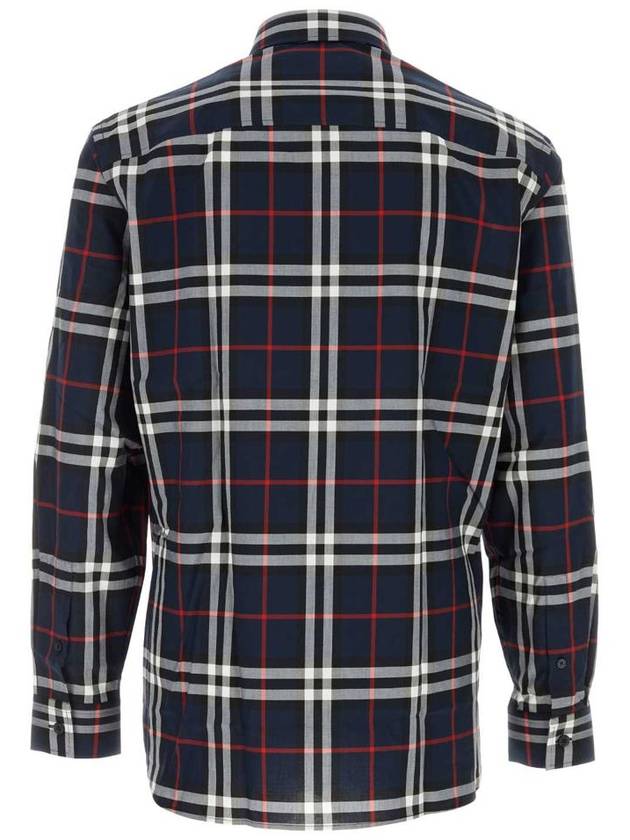 Check Pattern Long Sleeve Shirt Navy - BURBERRY - BALAAN 3