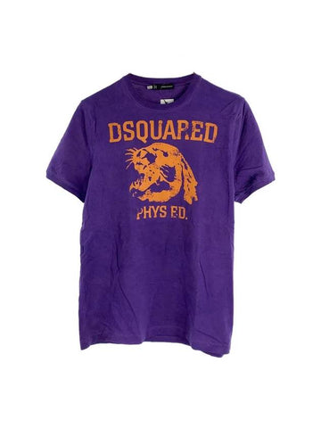 Men's Logo Short Sleeve T-Shirt Purple - DSQUARED2 - BALAAN 1